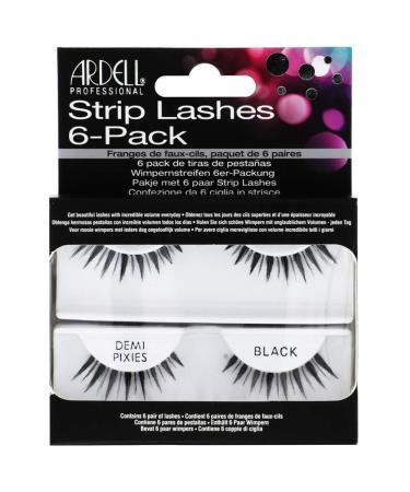 Ardell Natural Demi Pixies Black False Strip Lashes  6 pairs x 1 pack