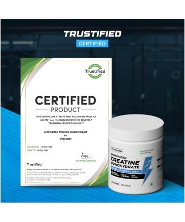 Wllcor - Pure Micronised Creatine Monohydrate (Unflavoured 33 Servings) | Rapid Absorption | Enhanced Muscle strength & Power - Buy Online on SooperMarket.com