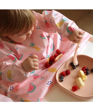 Bibetta Wipeezee Premium Baby Weaning Bibs | Waterproof Coverall Bibs for Toddler Boy Girl | Eco-Friendly & Durable | Pink - Yummy Treats - Buy Online on SooperMarket.com