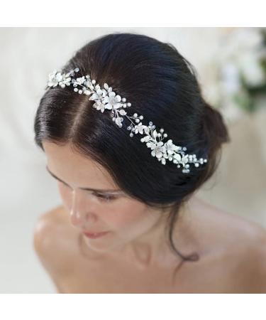 EASEDAILY Flower Bride Wedding Hair Vine Pearl Headpiece for Women and Girls - 15.7inches - Buy Online on SooperMarket.com