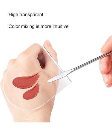 Cosmetic Acrylic Mixing Palette - Transparent Mixing Tray & Spatula Set for Makeup & Nail Art | International Shipping - Buy Online on SooperMarket.com