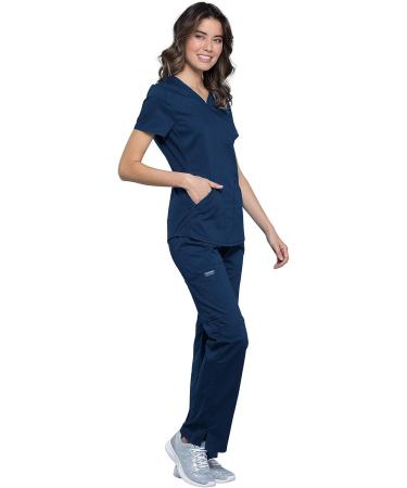 Cherokee Women's V-Neck Scrubs Top | Shirttail Hem | XL | Navy WW601 - Buy Online on SooperMarket.com