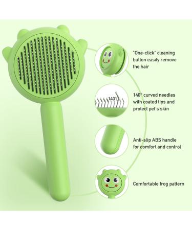 PET FROG Self Cleaning Slicker Brush for Dogs & Cats - Shedding & Grooming Tool, Removes Loose Undercoat, Mats & Tangled Hair - Long & Short Haired Pets - Buy Online on SooperMarket.com