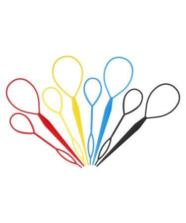 AHIER 4 Pairs Topsy Tail Hair Tool  Topsy Tail  Hair Braid Accessories Ponytail Maker  French Braid Tool Topsy Tail Loop Hair Kit (4 color)