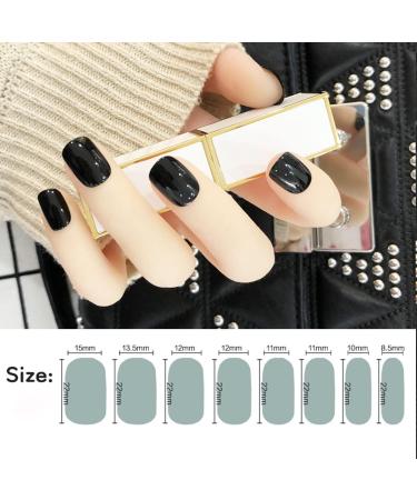 Glitter Street Black Nail Wraps - 8 Sheets (128 Pieces) Self-Adhesive Nail Art Strips for Women - Buy Online on SooperMarket.com