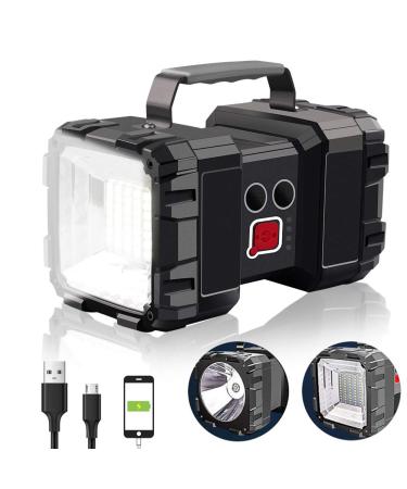 AlpsWolf Rechargeable Flashlight, LED Spotlight Flashlight 10000 Capacity 1200LM 20h Ultra-Long Standby 3+4 Lights Modes Camping Flashlight Waterproof with USB Output as a Power Bank Small