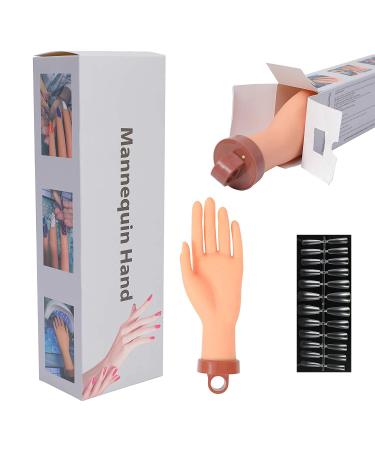 Practice Hand for Acrylic Nails Nail Hand Practice Nail Supplies for Nail Techs Practice Hand for Nail Practice Nail Practice Hands Acrylic Nail Hand Rubber Practice Hand Nail Art Hand Nail Art Fake Hand for Nails Equipmen…