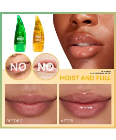 SWETIYOU Lip Plumper Set - Natural Moisturizing Aloe Vera Gloss for Fuller, Hydrated Lips | Reduce Fine Lines | Lip Care Serum - Day and Night Use - Buy Online on SooperMarket.com