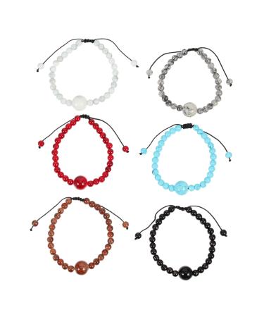 Healvian 6pcs Carsickness Drawstring Bracelet Bracelets for Teen Girls Boho Decorations Car Decoration Nausea Bracelet Adjustable Motion Sickness Wristband Sickness Jewelry Girl Wrist Chain