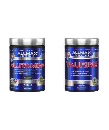 ALLMAX Glutamine 1000G & Nutrition 100% pharmaceutical grade maximum strength + absorption Taurine 400g