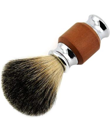 1Pcs Pure Hair Beard Brush - Men's Shaving Brush with Wooden Handle for Perfect Grooming & Styling - Buy Online on SooperMarket.com
