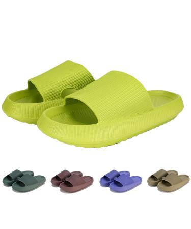 MOLATIN Cloud Slide Slippers for Women Men Thick Sole Home Pillow Slipper Non-Slip Quick Drying Message Shower Bathroom Sandals Super Soft Open Toe Platform Cloud Shoes 8.5-9.5 Women/7-8 Men Avocado Green