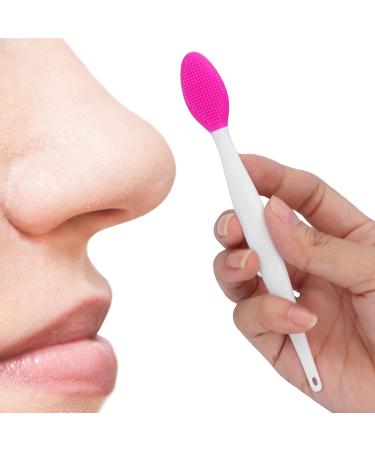 Silicone Nose & Lip Cleansing Brush Set for Blackhead & Exfoliation - Rose Red - Buy Online on SooperMarket.com