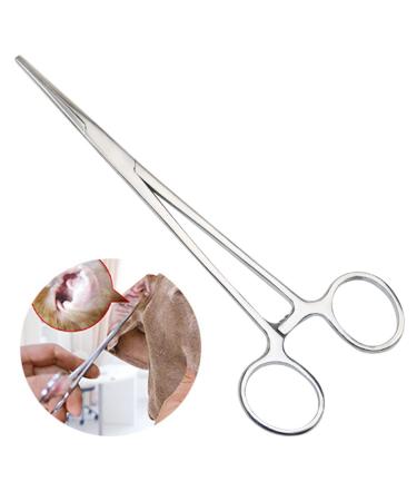 14cm Professional Straight Hemostat Hemostat Forceps Dog Grooming Scissors Piercing Forceps Tainless Steel Dog Ear Hair Puller Pet Dog Ear Hair Grooming Tweezers