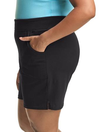 Just My Size by Hanes Women's Cotton Jersey Shorts 7 Inseam - JMS 2X Black - Buy Online on SooperMarket.com