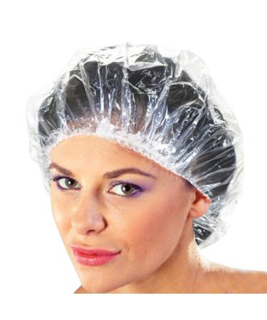 Oxeanus 100PCS Disposable Shower Caps  Large Thick Clear Waterproof Shower Cap for Women Girl kids  Transparent Hair Caps  Used in Home  Beauty Salon  Hotel Food Service