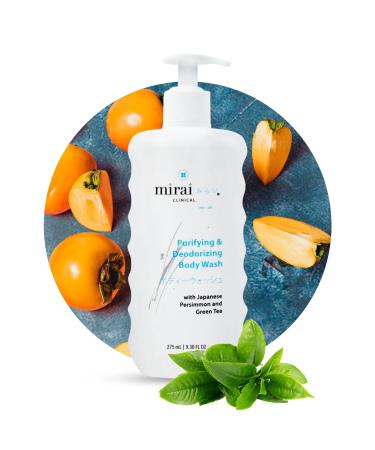 Mirai Clinical Persimmon Body Wash  for Aging Skin  Purifying and Deodorizing Body Wash with Natural Persimmon & Green Tea Extract for Eliminating Nonenal Body Odor - Unisex Body Soap - 500ml 16.9 Fl Oz (Pack of 1)