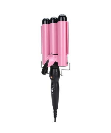 Curling Iron Wand 3 Barrel Curling Iron Wand Adjustable Hair Curler Waver Crimper Hair Styling Tool ( 32mm) Pink 32mm