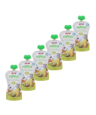 Hipp Hippis squeezing bag kiwi in pear banana 100% organic fruits without added sugar 6 x 100 g bag H 8527 kiwi/pear/banana 100g 100 g (6 Pack)