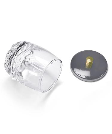 Crystal Disinfection Glass Cup Acrylic Liquid Dappen Dish with Stainless Steel Lid - Nail Art Glassware Tool HJ-NAPB028 - Buy Online on SooperMarket.com