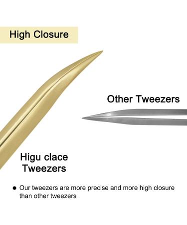 Professional Gold Curved Eyelash Extension Tweezers - Stainless Steel Precision for Volume Lashes | HG-T1 - Buy Online on SooperMarket.com