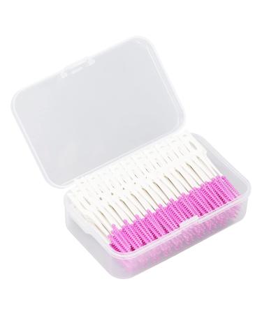 200 pieces of interdental brushes soft silicone purple dental floss tooth cleaning tool tooth cleaning silk toothpick for oral care