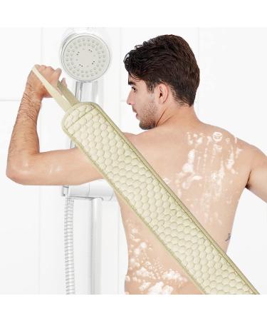 40 Inch Extra Long Back Scrubber - Soft & Coarse Exfoliating Loofah for Men & Women | Deep Clean Your Skin | Shower Essential with Adhesive Hook - Buy Online on SooperMarket.com