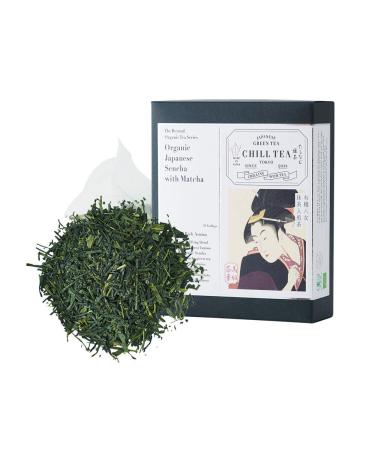 Japanese Sencha with Matcha Green Tea -100% Japanese Green Tea by CHILL TEA Tokyo - Plastic-Free Tea Bags - First Flush - Fresh Umami - (30 Tea Bags)