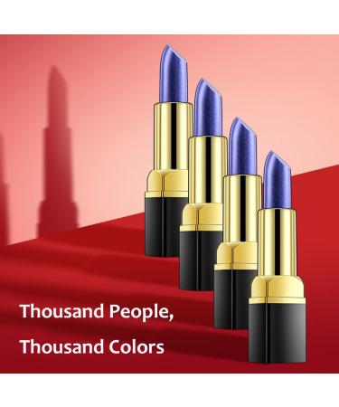 2 Pack Blue Color Changing Lipstick Magic Temperature Lip Balm - Long Lasting Moisturizing Gloss for Pink Lips - Waterproof Lip Tint Makeup (2 PCS) - Buy Online on SooperMarket.com