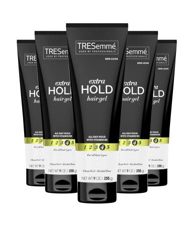 TRESemme Hair Gel with Vitamin B  Extra Hold Hair Gel  Protect Hair from Damaging Hair Dryer  Styling Tools & Appliances  Volumizing Hair Products with Frizz Control  5 Tubes - 9 Oz. Ea.