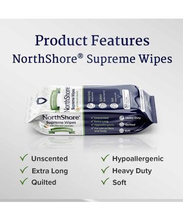 NorthShore Supreme Heavy-Duty Quilted Wipes X-Large - Case of 300 (6 packs of 50) - Buy Online on SooperMarket.com