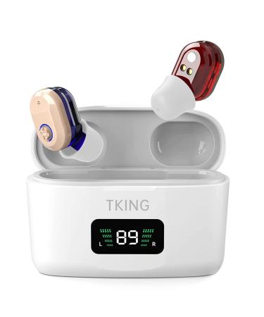 Rechargeable ITE Hearing Enhancement Aids Improve Sound Location Voice Enhancement Device Aid and Assistant Hearing for TV and Talking