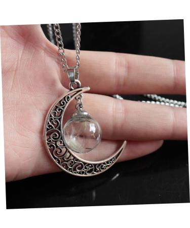 FOYTOKI Necklaces Women Chain Moon Necklace Women Necklace Dandelion Necklace Miss Jewelry Dried Flowers - Buy Online on SooperMarket.com