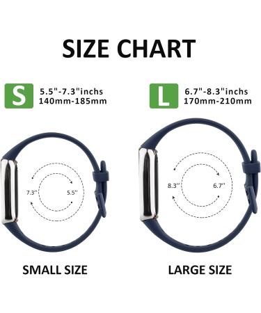 3 Pack Bands for Fitbit Luxe Bands with Screen Protector Case Soft Silicone Sport Replacement Wristbands Strap for Fitbit Luxe Women Small Black+Navy Blue+Gray - Buy Online on SooperMarket.com