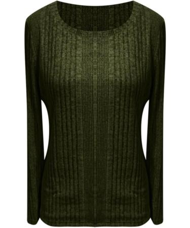 Buy Crochet Sweater for Women - Casual Solid Color Long Sleeve T-Shirt | Warm Autumn & Winter Fashion in Green - Buy Online on SooperMarket.com