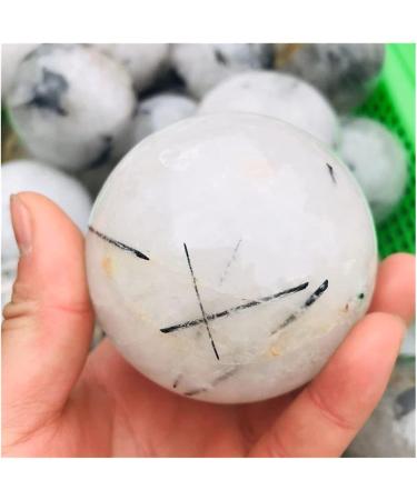 Natural Sphere 1PC Natural Crystal Spheres Black Hair Tourmaline Quartz Jet Stone Ball 50mm-90mm (Color : 60-70mm) - Buy Online on SooperMarket.com