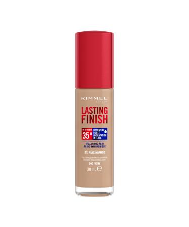 Rimmel London - Lasting Finish 35 Hour Foundation Long-Wearing Hydrating Vegan Formula Full-Coverage - Ivory 30 ml (Pack of 1) Ivory - 100