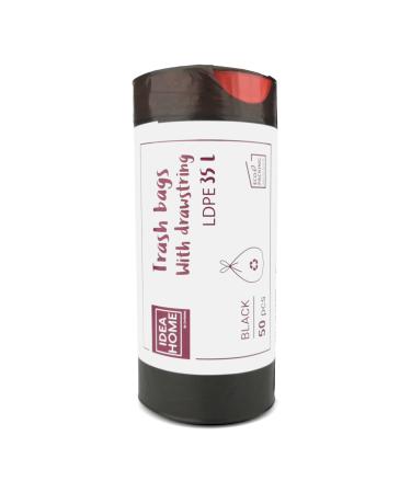 D.Rect garbage bag 35L 50-piece garbage bags with a cord struggle garbage bags made of plastic garbage bags for the kitchen hard-wearing garbage bags recycled waste bags garbage bags paper waste bags black 50 pieces black with cord strain 1 piece (50 pack