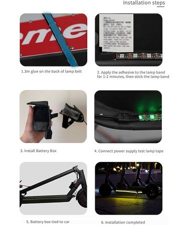 YHGSEE Electric Scooter LED Strip Light 2 Pack - Night Cycling Colorful Lamp for Xiaomi M365/pro & Ninebot/Mercane - Waterproof Safety Skateboard Accessory - Buy Online on SooperMarket.com