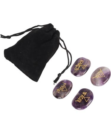 Earth Air Fire Water Stones Triangular Crystals Symbols Flake Reiki Oval Stamps (Purple) - Buy Online on SooperMarket.com