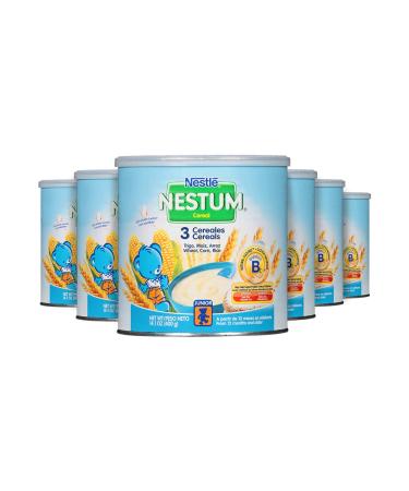 Nestle Nestum, 3 Cereales, Trigo, Maiz & Arroz, 14.1 Ounce (Pack of 6)