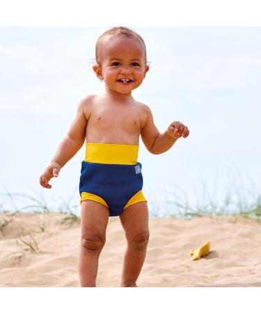 Splash About Baby & Toddler Happy Nappy Reusable Swim Nappy Navy/Yellow 0-3 Months | Best Swim Nappy for Infants - Buy Online on SooperMarket.com