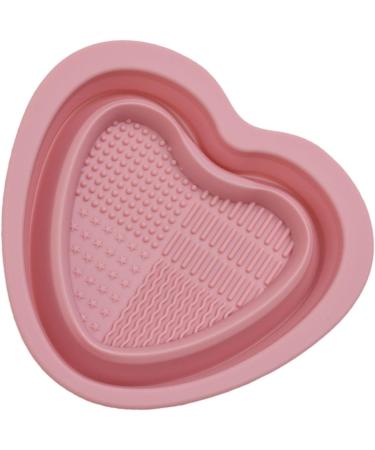Veeteah Silicone Makeup Brush Cleaner Bowl - Heart Shape Silicone Make up Brush Cleaner - Portable Washing Tool for Brushes Sponges Brush Cleaning Pad pink - Buy Online on SooperMarket.com