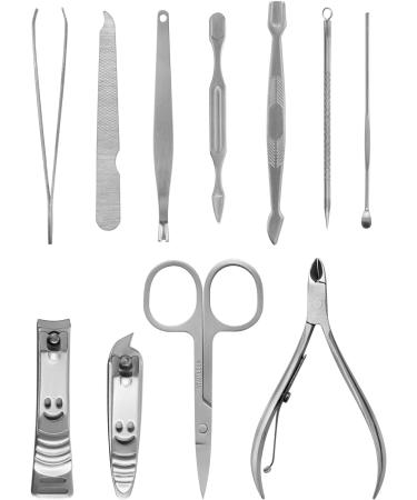 LaRoc 12pc Manicure & Pedicure Set - Nail Clippers Cuticle Remover - Luxurious Face Foot Hand Nail Care Kit - Pedicure Sets for Feet Mens Grooming Kits & Manicure Set for Women - Buy Online on SooperMarket.com