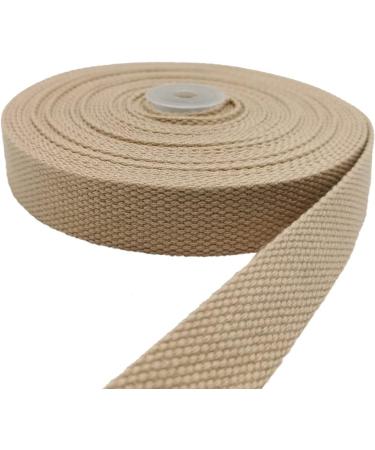 1 Inch Wide 10 Yard Heavy Cotton Webbing Strap for Bag Handles & Belts - Khaki - Buy Online on SooperMarket.com