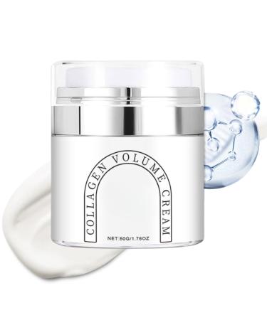Collagen Anti Aging Face Cream Collagen-Rich Anti Wrinkle Face Care Hydrating Moisturizer Day and Night Hyaluronic Acid Moisturizer Face Cream - Essential Vegan Cream - 50g for All Skin Types