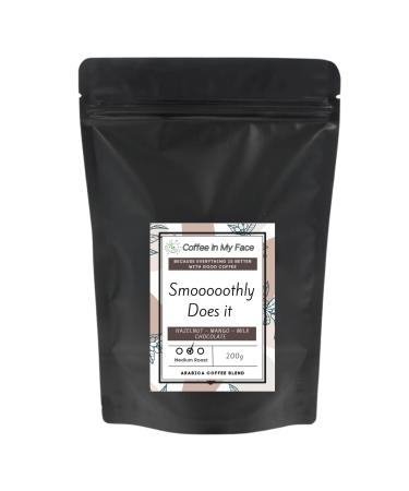 Coffee In My Face - Smooooothly Does It | Freshly Medium Ground Coffee For Filter Methods | Medium Roast | 100% Arabica Coffee Blend - 200g.