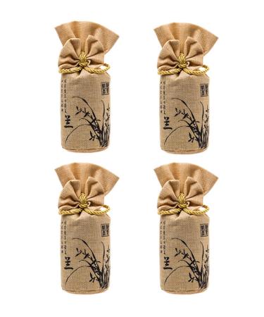 Bamboo coal air purification bags activated carbon smell absorbers fresheners moisture absorbing device for home car etc. (4 pack every 250g) beige