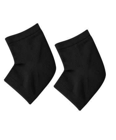 1 pair of gel heel socks universal silicone hoe socks moisturizing heel socks for foot care against foot pain foot tension (black)
