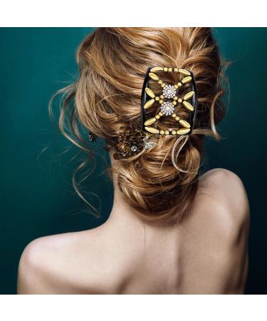 Kytpyi Beaded Hair Comb Slides - 3 PCS Double Sided Clips for Women & Girls | Elastic Magic Combs for DIY Hair Styling & Accessories - Buy Online on SooperMarket.com